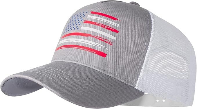Baseball Cap, American Flag Trucker Hat for Men Women, Breathable Adjustable Fit Outdoor Mesh Snapback Hats