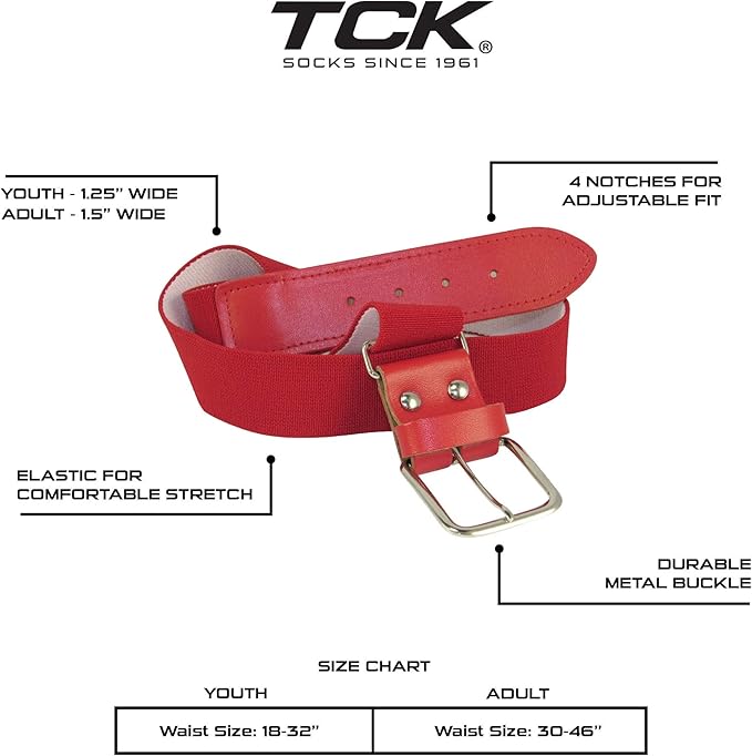 TCK Softball Baseball Belt Youth and Adult Sizes