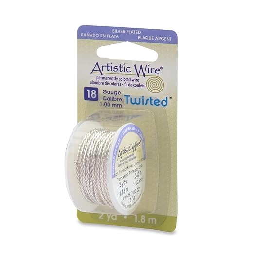 Artistic Wire, 18 Gauge / 1.0 mm Silver Plated Tarnish Resistant Colored Copper by ArtisticWire