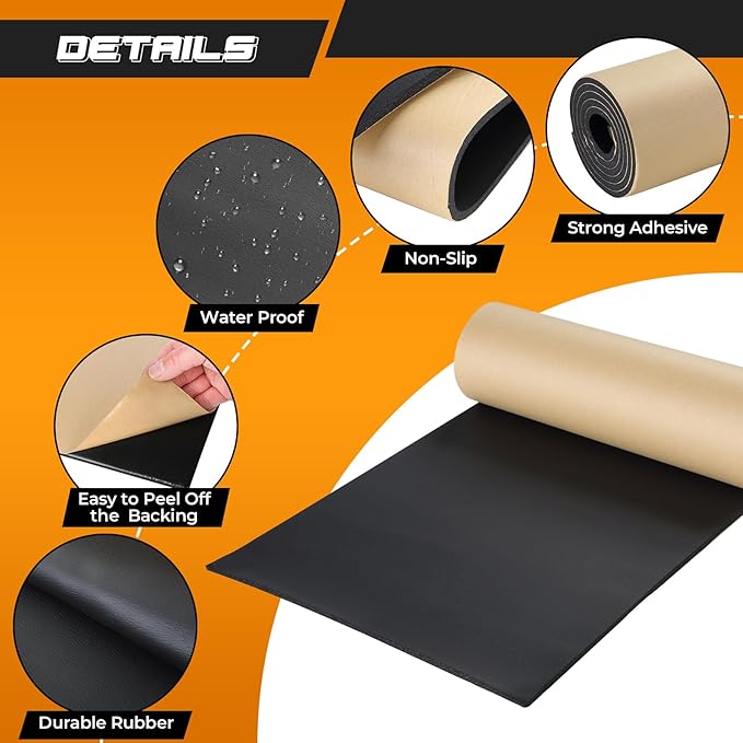 NATGAI Sponge Neoprene with Adhesive Foam Rubber Sheet 1/4” Thick X 12” Wide X - Image 3