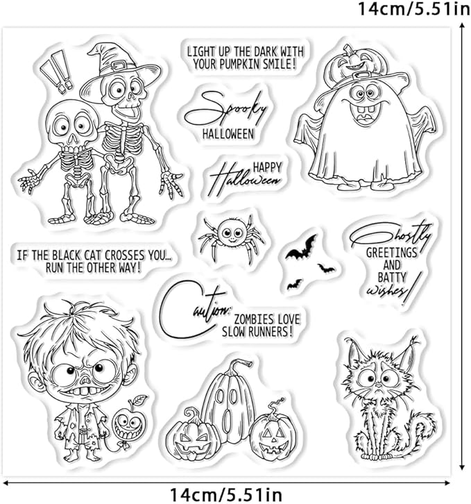 Halloween Clear Silicone stampReusable Stamp - Image 3
