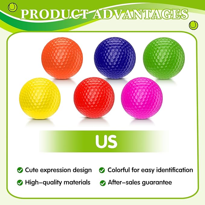 Mudder 12 Pcs Colored Funny Golf Balls Special Emoticon Face Professional Practice Golf Balls Novelty Cute Golfer Accessories for Summer Outdoor Father's Day Men Teens Birthday Gifts