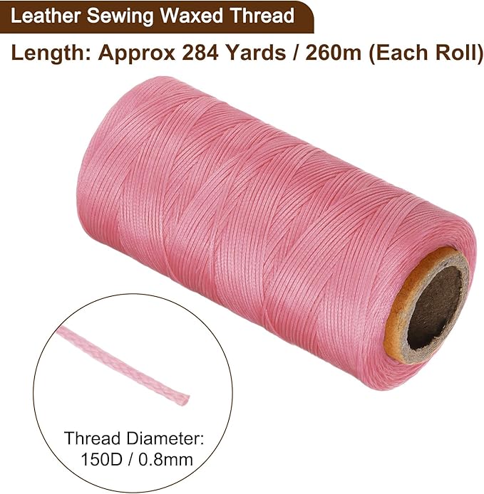 uxcell 150D 0.8mm Flat Waxed Thread 284 Yards Polyester Leather Sewing Waxed - Image 3