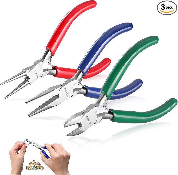 WORKPRO Jewelry Pliers Set, 3 Pack Jewelry Making Tool Kit- Needle Nose by WORKPRO