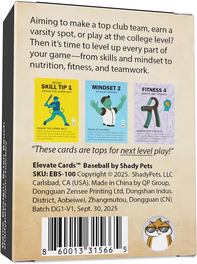 Elevate Baseball Training Cards: Expert Tips for Youth/Teen Baseball Players. Master Positional Skill Techniques, Nutrition, Mindset, Teamwork, Fitness. for Coaches & Players for Next Level Play.