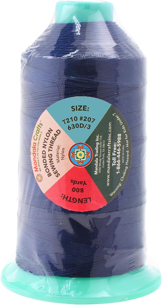 Mandala Crafts Bonded Nylon Thread Navy Blue Heavy Duty Sewing Threads - Image 3