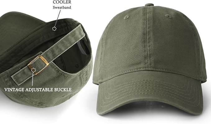 FURTALK Unisex Vintage Washed Unstructured Baseball Cap Washed Cotton Adjustable Dad Hat