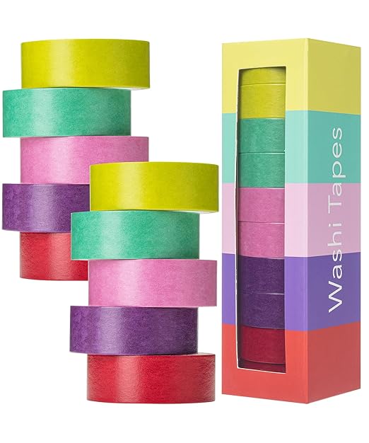 Mr. Pen- Washi Tape Set, 10 Rolls, Tropical Twirl, Decorative Tape, Washi Tapes by MrPen