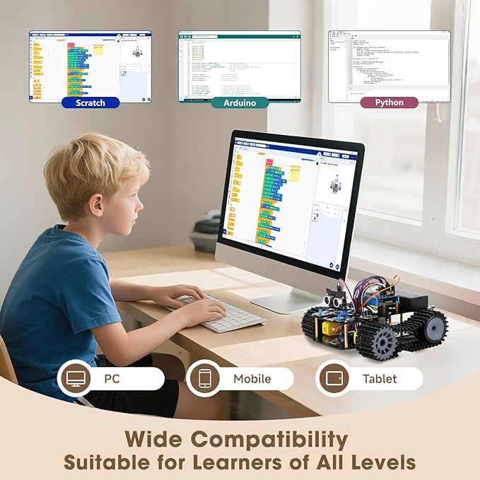 Robotics Kit for Kids Ages 8–12, Smart Robot Tank Car Compatible - Image 7