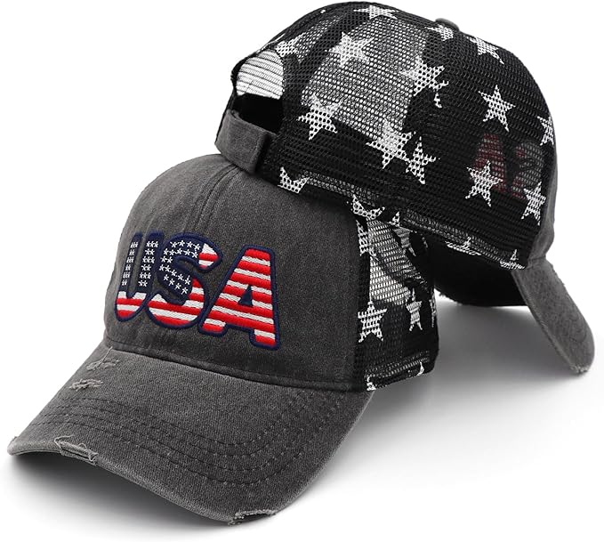 4th of July Hat 250 Anniversary USA Hat American Flag Trucker hat for Women Men Fourth of July Patriotic Eagles Hat