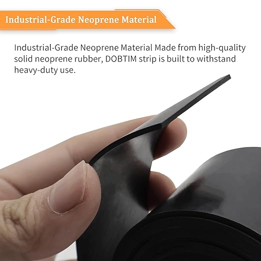 DOBTIM Neoprene Rubber Strips 1/8" Thick X 2" Wide X 110" Long, Solid Rubber - Image 3