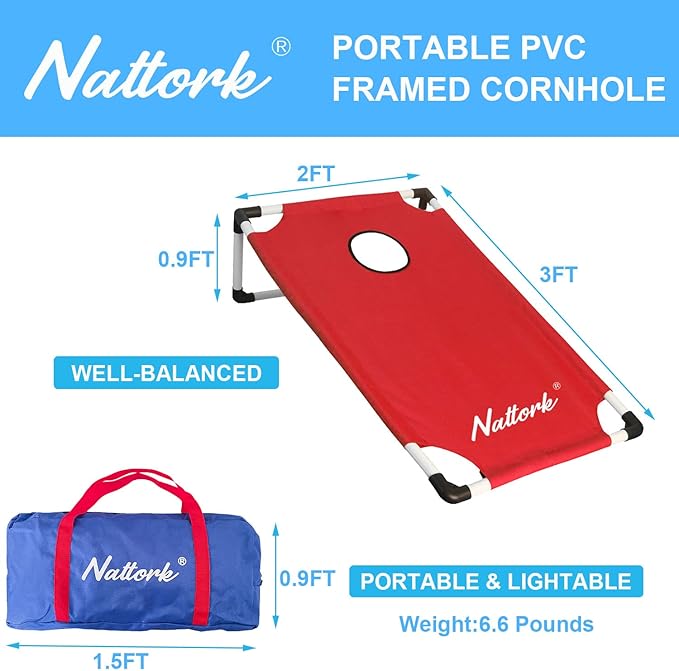 Portable Cornhole Set with 2 Collapsible Cornhole Boards, 8 Cornhole Bean Bags - Image 2