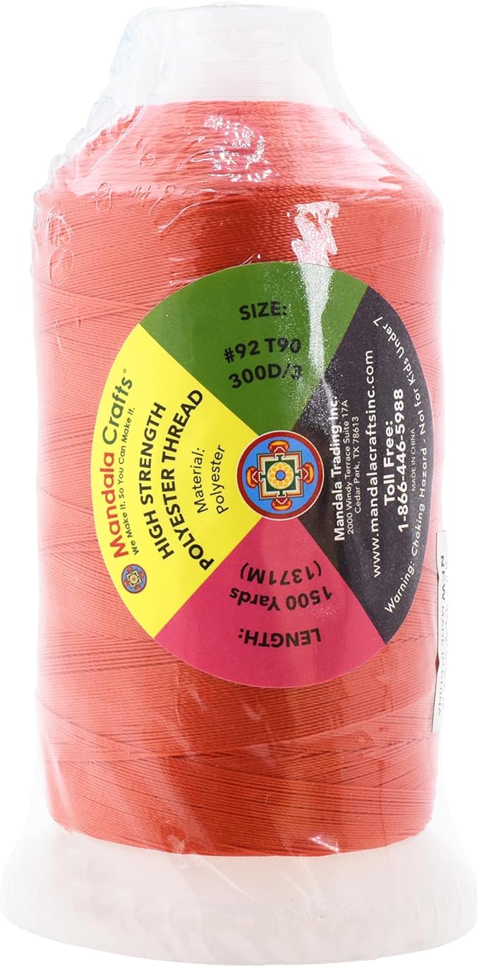 Mandala Crafts Coral Heavy Duty Thread -1500 Yds Tex 90 Thread - Image 3