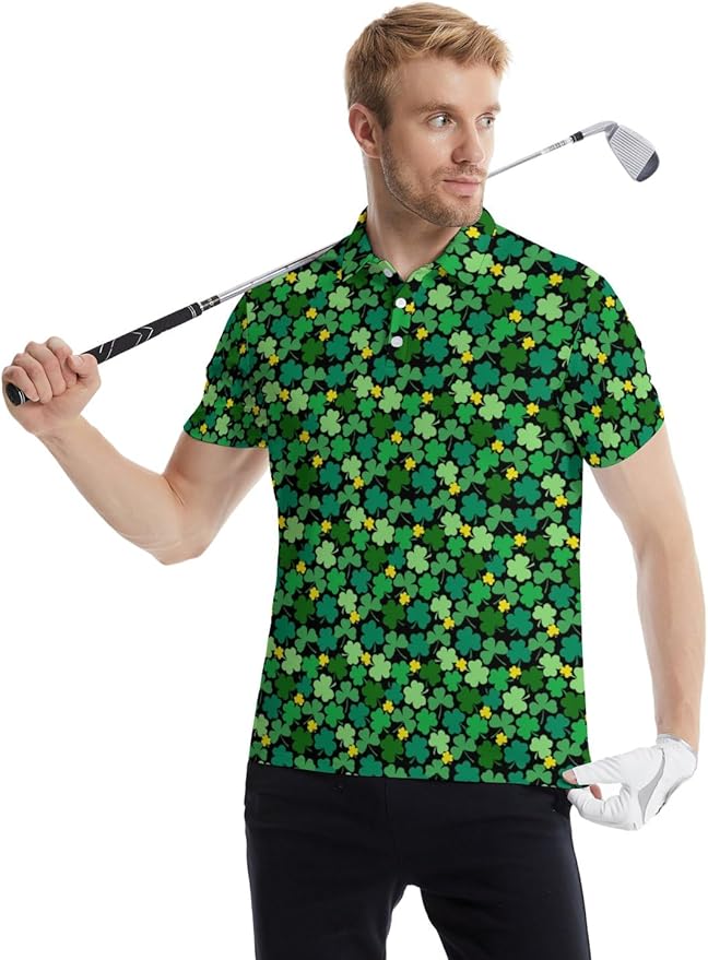 Mens Golf Shirts Golf Polo Shirts for Men Short Sleeve Polo Shirts Golf Gifts