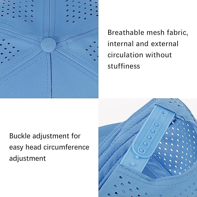 HH HOFNEN Quick Dry Baseball Cap Mesh Snapback Hat Sun and Rain Protection Golf Ball Cap for Men Women