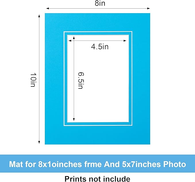 HOTUO 10 Pack Acid Free Colorful Picture Frame Mats, Pre-Cut 8x10 Picture Mats - Image 3