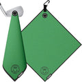 Ghost Golf Magnetic Towel (Greenside) - Premium Ultra-Absorbent Microfiber Golf Towel with Magnet for Golf Carts or Clubs - 18" x 18" Golfing Gear - Waffle Weave Pattern (Kelly Green)