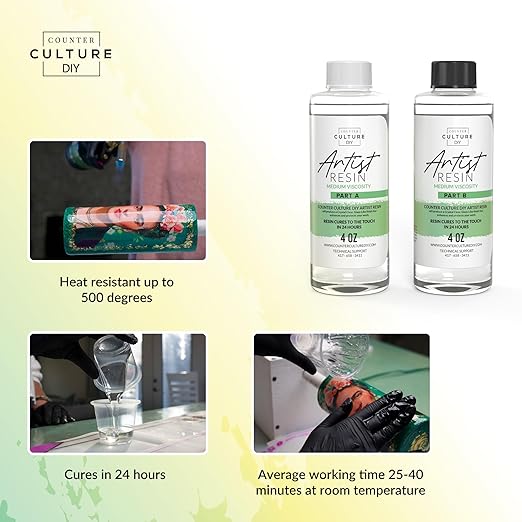 Counter Culture DIY Clear Artist Resin, Medium Viscosity, 1 Gallon Kit - Image 3