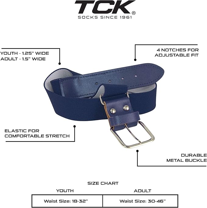 TCK Softball Baseball Belt Youth and Adult Sizes
