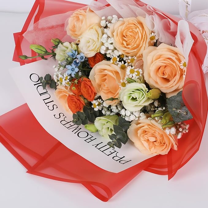 FUHITIM 20 Sheets Flower Wrapping Paper - Image 5