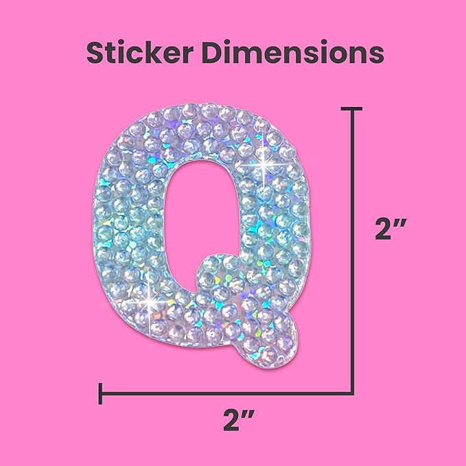 StickerBeans® Rhinestone Alphabet Letter Sticker Q - Image 4