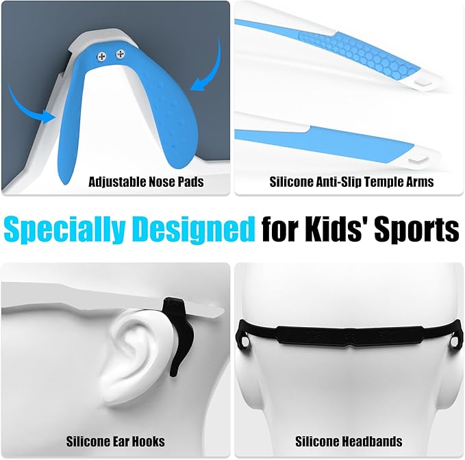 X-TIGER Kids Sunglasses Polarized Youth Baseball Sunglasses for 8-14 boys girls UV400 Sports Softball Cycling Glasses