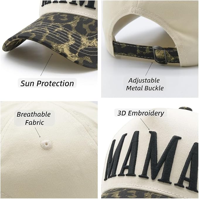 Womens Mama Trucker Hat, Vintage Snapback Mom Baseball Cap, Trendy New Mom Gifts Mothers Day Outfits for Mommin