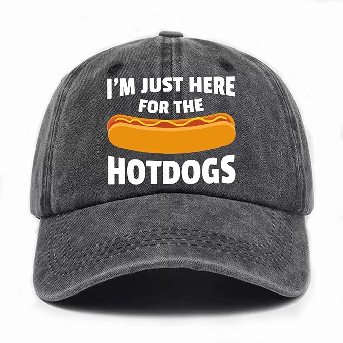 I'm JUST HERE for The Hotdogs Hats for Men Baseball Caps Trendy Washed Workout Hats Light Weight