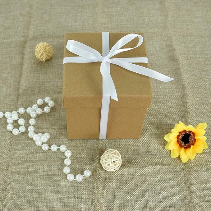 TONIFUL 3/8 Inch x 100yds White Satin Ribbon Thin Solid Fabric Ribbons Roll - Image 5