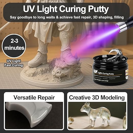 100g UV Light Curing Putty, Solid Resin, - Image 2