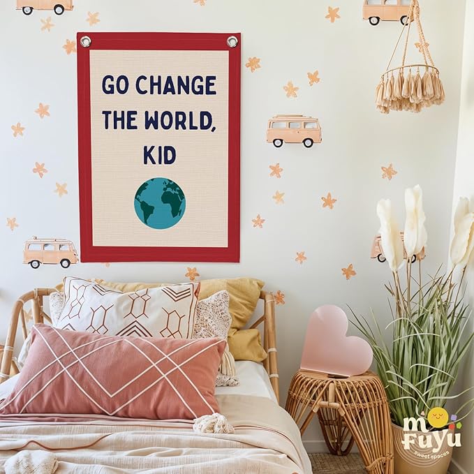 Classroom Decor, Motivational Wall Decor, Go Change the World Kid Linen Canvas - Image 7