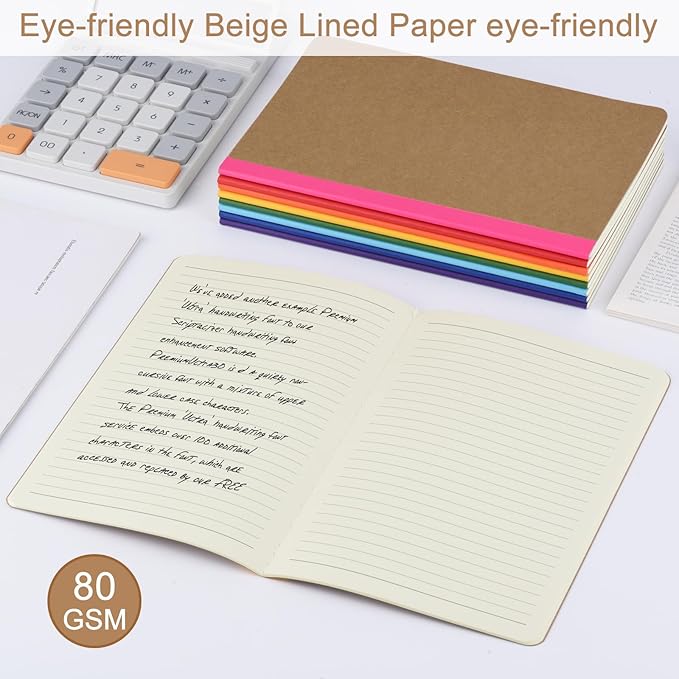 ZCZN Composition Notebooks Bulk, A5 Kraft Cover Lined Journals - Image 5