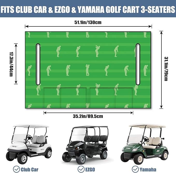 Golf Cart Seat Covers, Golf Cart Seat Towel Blanket for 2-Seat Golf Carts, Breathable Golf Cart Seat Cushions Golf Club Car Accessories 51'' x 31''