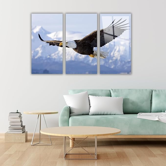 SpiritualHands Eagle Printed Tempered Glass Wall Art Painting - Image 2
