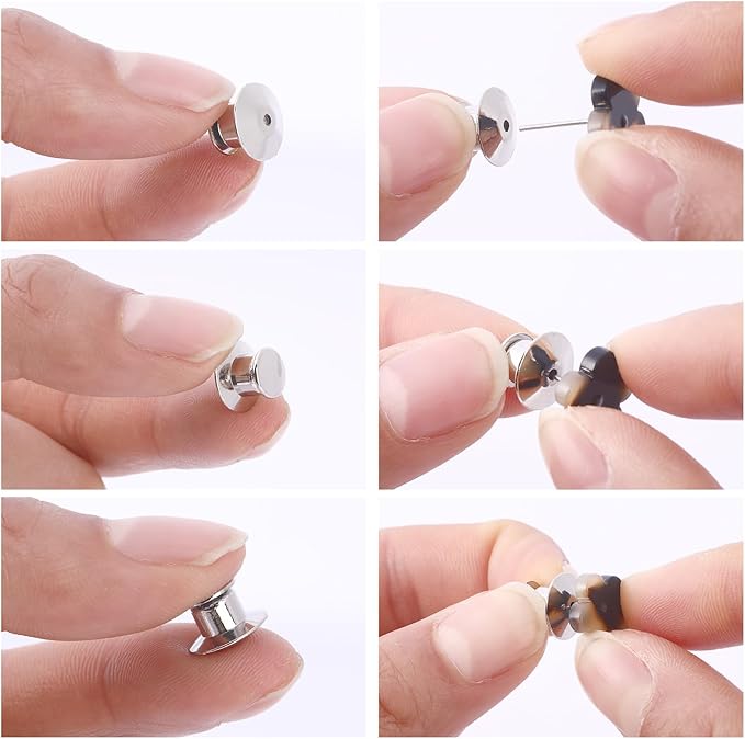 DECYOOL 20PCS Metal Locking Pin Backs, Pin Keepers Clasp Pin Backs Locking - Image 4