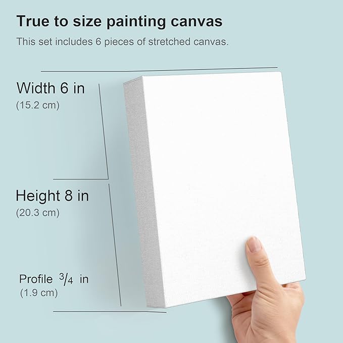 PHOENIX 6x8 Inch 6 Pack Artist Canvas - Image 2