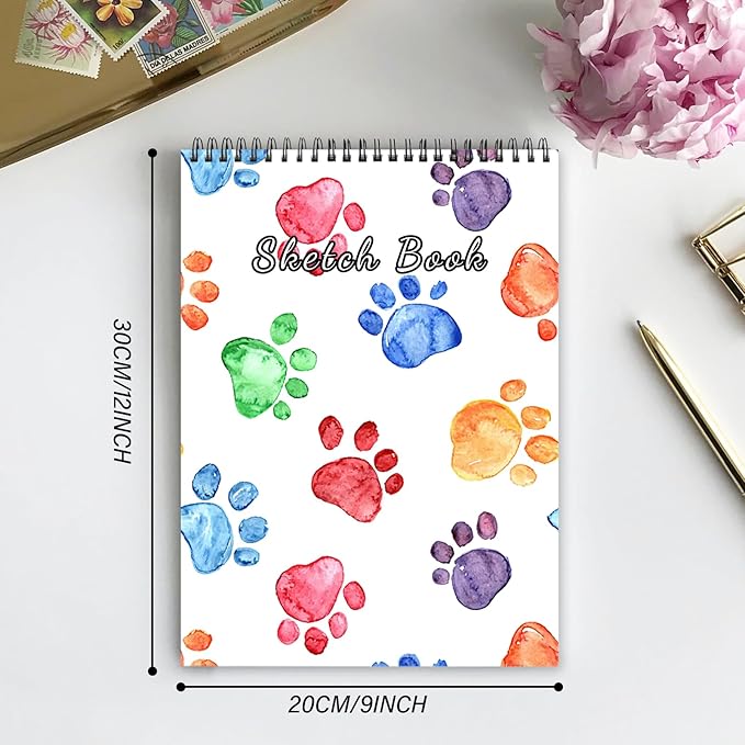 Cabreche Cute Sketchbook Top Spiral Bound Sketch Pad, 9 x 12 inch, 100GSM Thick - Image 2