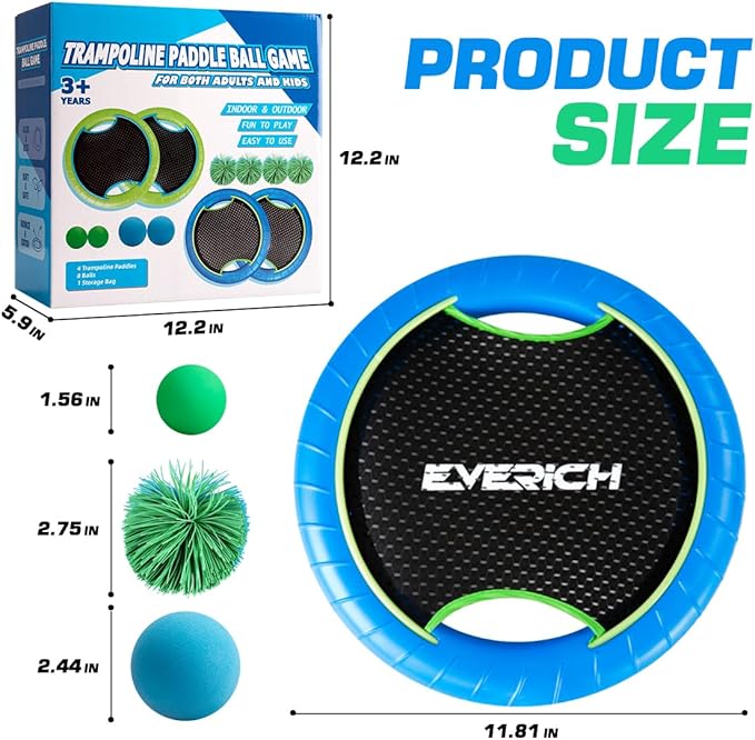 EVERICH TOY Trampoline Paddle Ball Set - Image 2