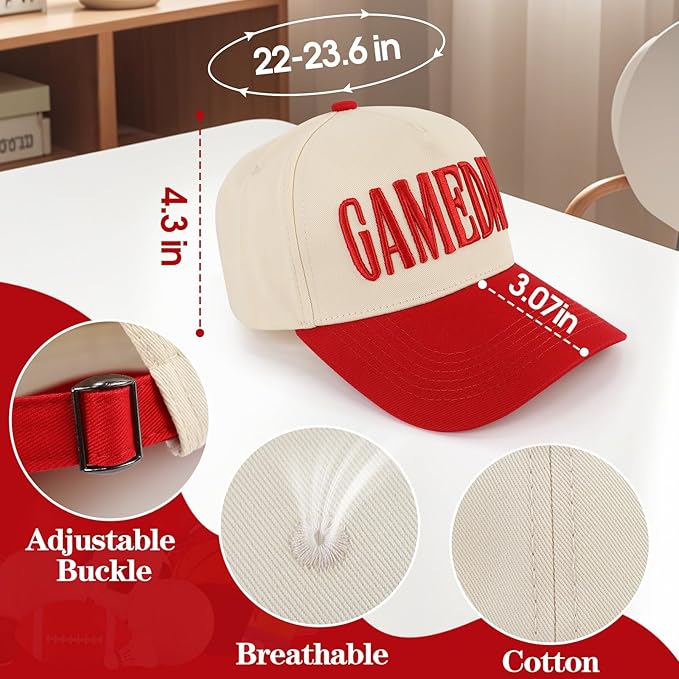 Game Day Hat for Women Men, World Cup Hat Football Softball Basketball Caps