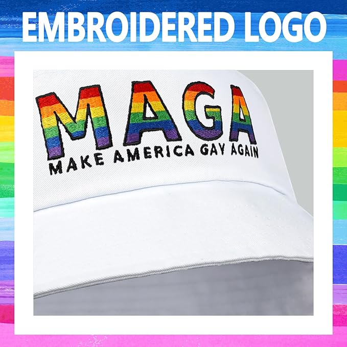 Gay Pride Rainbow Trucker Hat for Men and Women LGBT Embroidered Adjustable Washable LGBTQ Baseball Cap Gifts