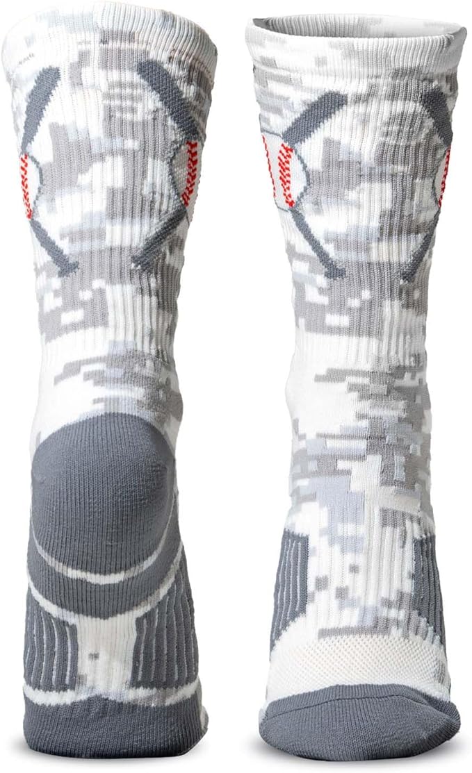 ChalkTalkSPORTS Baseball Socks - Performance Socks for Baseball Players - Crossed Bats - Youth and Adult Sizes