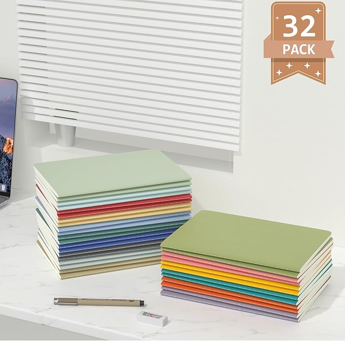 Journaling Notebooks A5 College Ruled Notebook 32 Pack Lined Small Kraft - Image 4