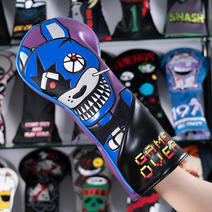 Big Crazy Golf Headcovers - Funny Golf Club Covers - Driver Headcover with Tour Grade PU Leather - Golf Driver Headcover, Waterproof Golf Head Covers, Soft Lining Golf Gift