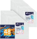 Canvas Panels 5x7 Inch 48-Pack, 10 oz Primed 100% Cotton White Blank Small by Artkey