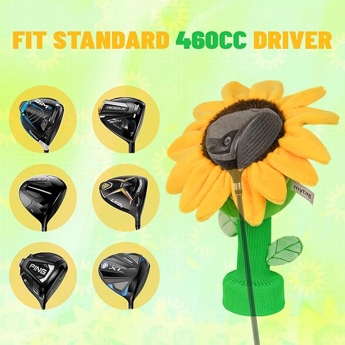 mytag Funny Golf Club Head Covers, Animal Plush Driver Headcover, Golf Headcover Fits Standard 460cc Driver Head