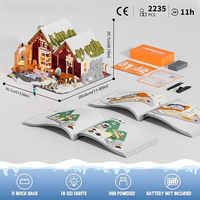 Spa-Cabin Winter Lighting-Building-Bricks Set - Image 6