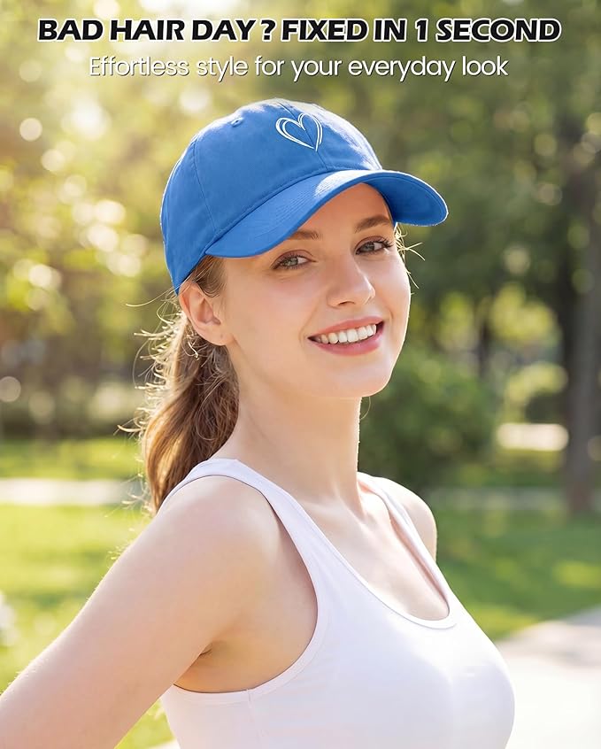 American Trends Womens Baseball Caps Cute Heart Dad Hat, Adjustable Cotton Unisex Cap for Workout, Golf & Everyday Wear