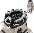 Tangkula Golf Cart Bag with 14-Way Full Length Dividers, 6 Molded Lock Top Golf Club Bag with 11 Pockets, Cooler Bag, Padded Strap, Handles, Umbrella Holder & Rain Hood