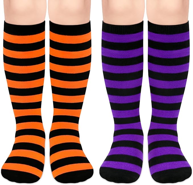 Sarfel Kids Soccer Socks Toddler Soccer Socks Girls Boys Soccer Socks Kids Tube Socks with Stripes Toddler Knee High Socks