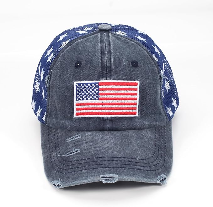 American Flag Hats Love Breast Cancer Adjustable Rhinestone Baseball Cap USA Patriotic Embroidered Baseball Trucker Hat